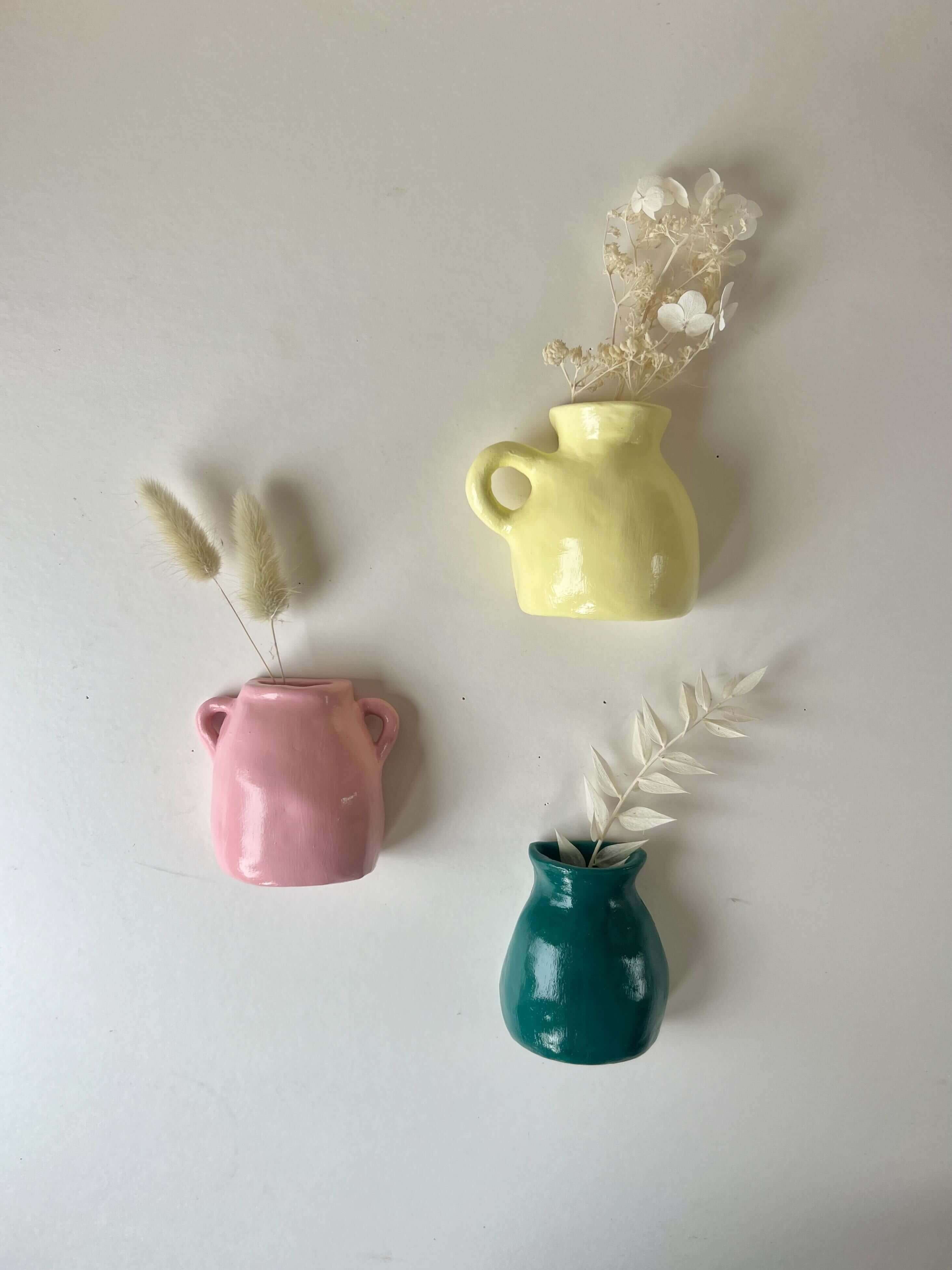 Wall vases handmade in clay kit