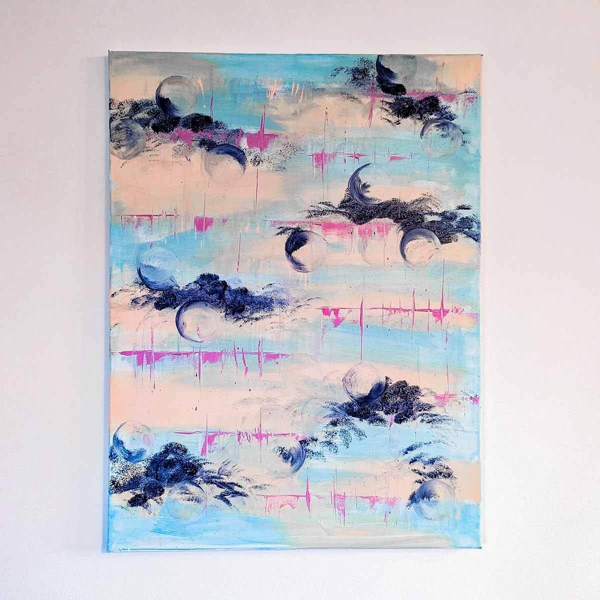 Dreamy Abstract Canvas crafted using paint kit