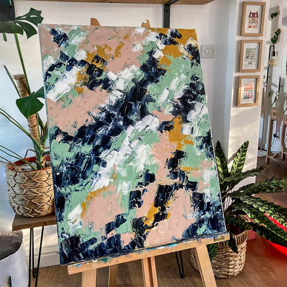 Layered Palette Knife Painting handmade in art kit