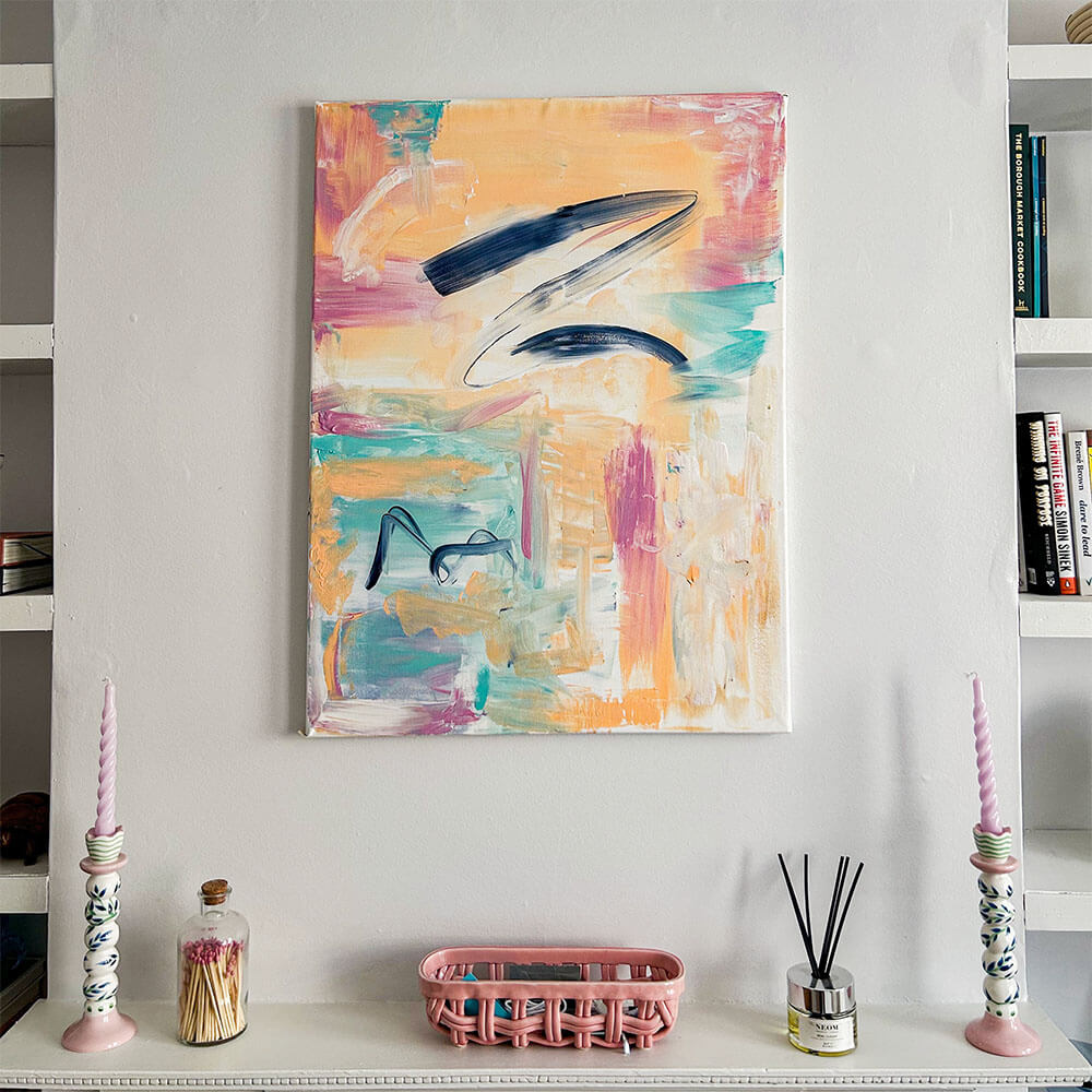 Pastel Abstract Canvas crafted using paint kit