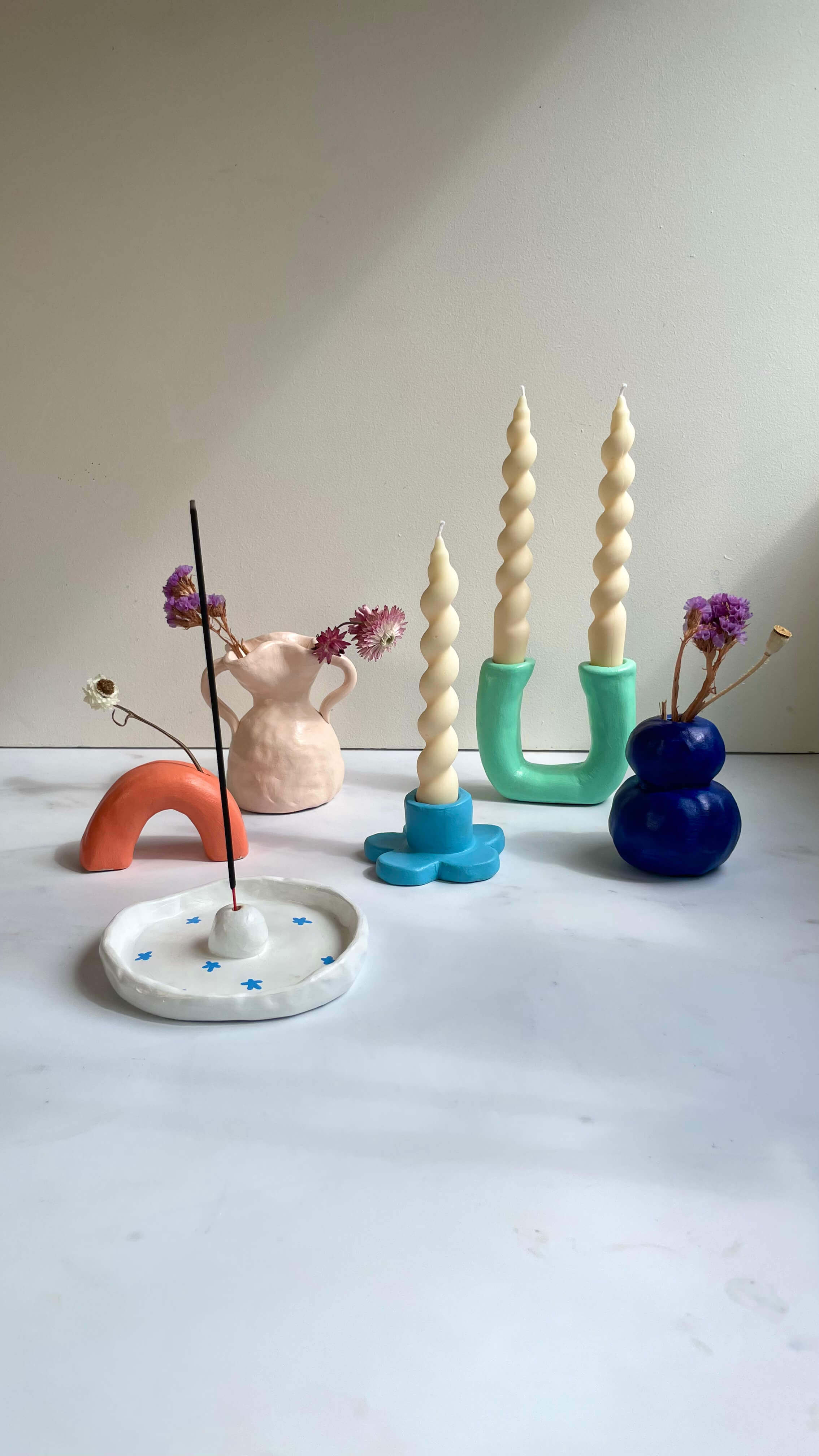 Variety of items handmade in clay kit