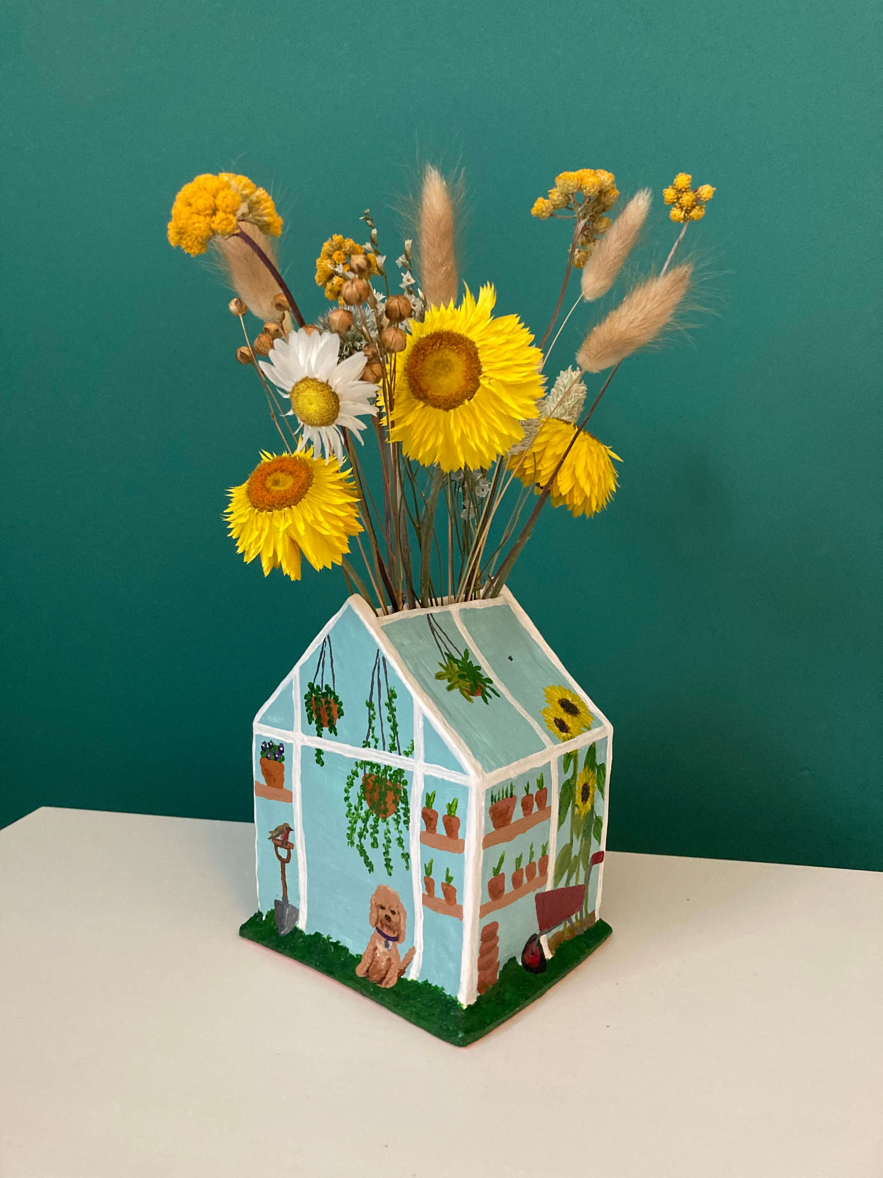 Greenhouse Pottery Vase crafted using pottery kit