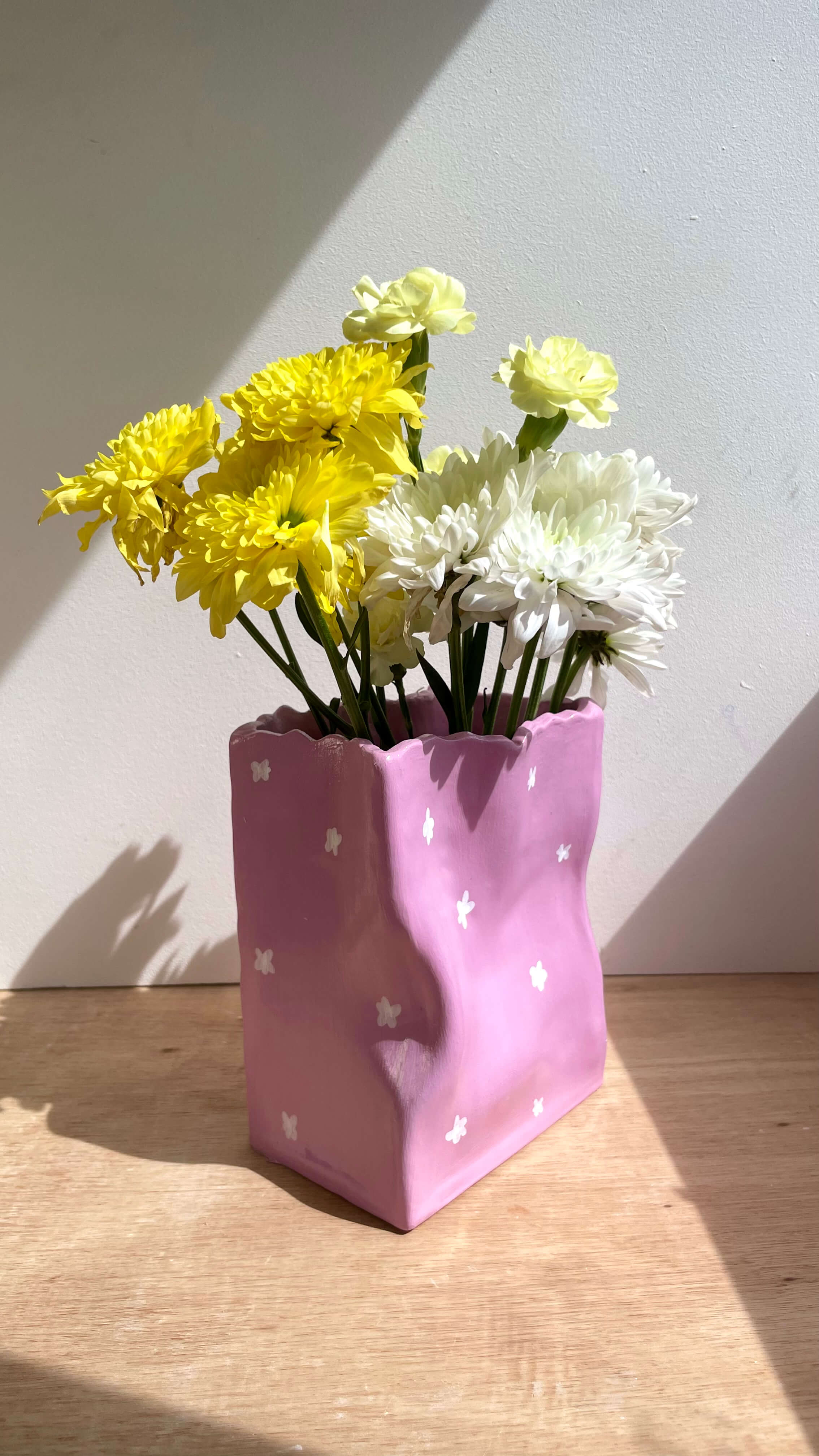 Paper Bag Vase crafted using pottery kit