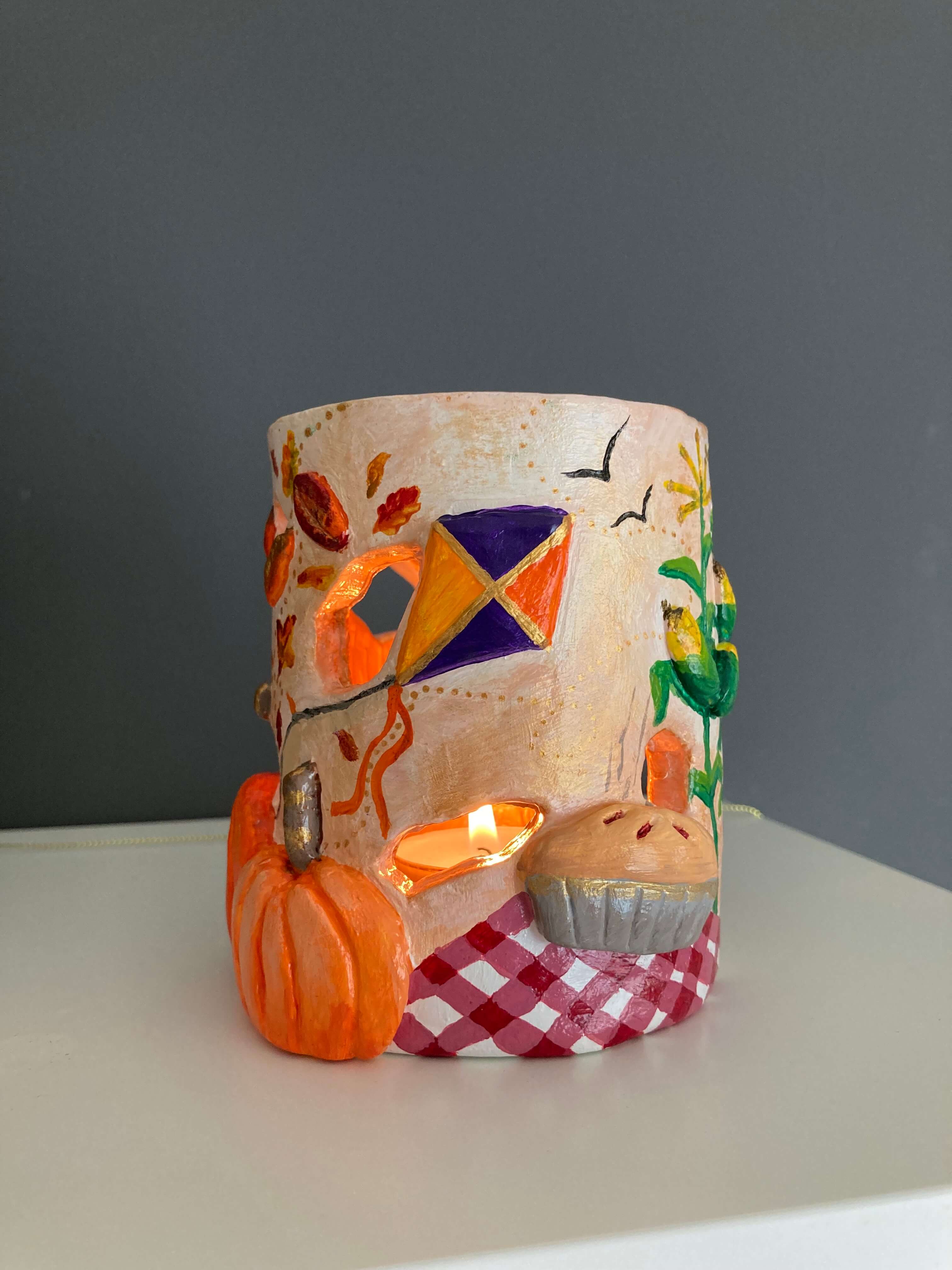 Autumn Scene Candle crafted using candle kit