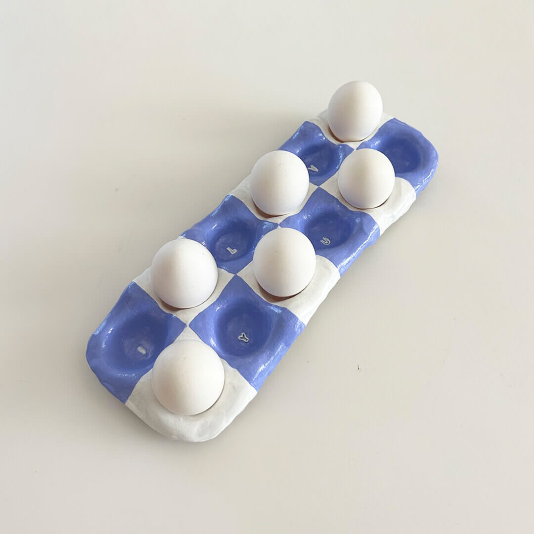 Ceramic Egg Holder crafted using pottery kit