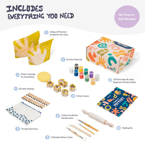 Incluye todo lo que necesitas con el kit de cerámica para niños Sculpd