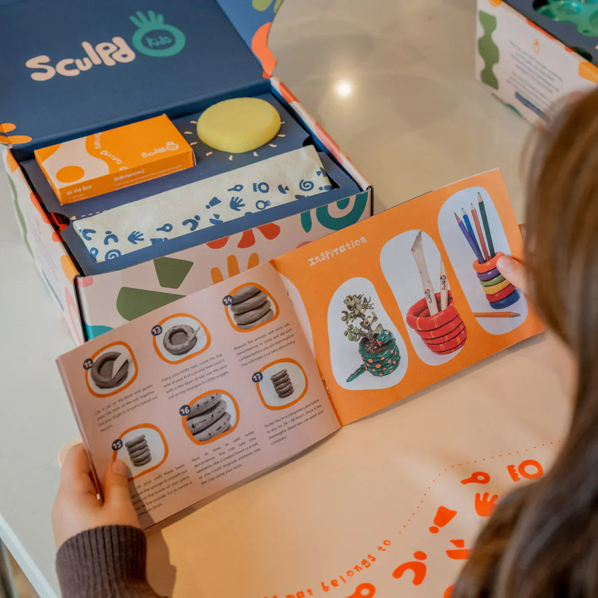 Inspo guidebook from Sculpd kids pottery kit