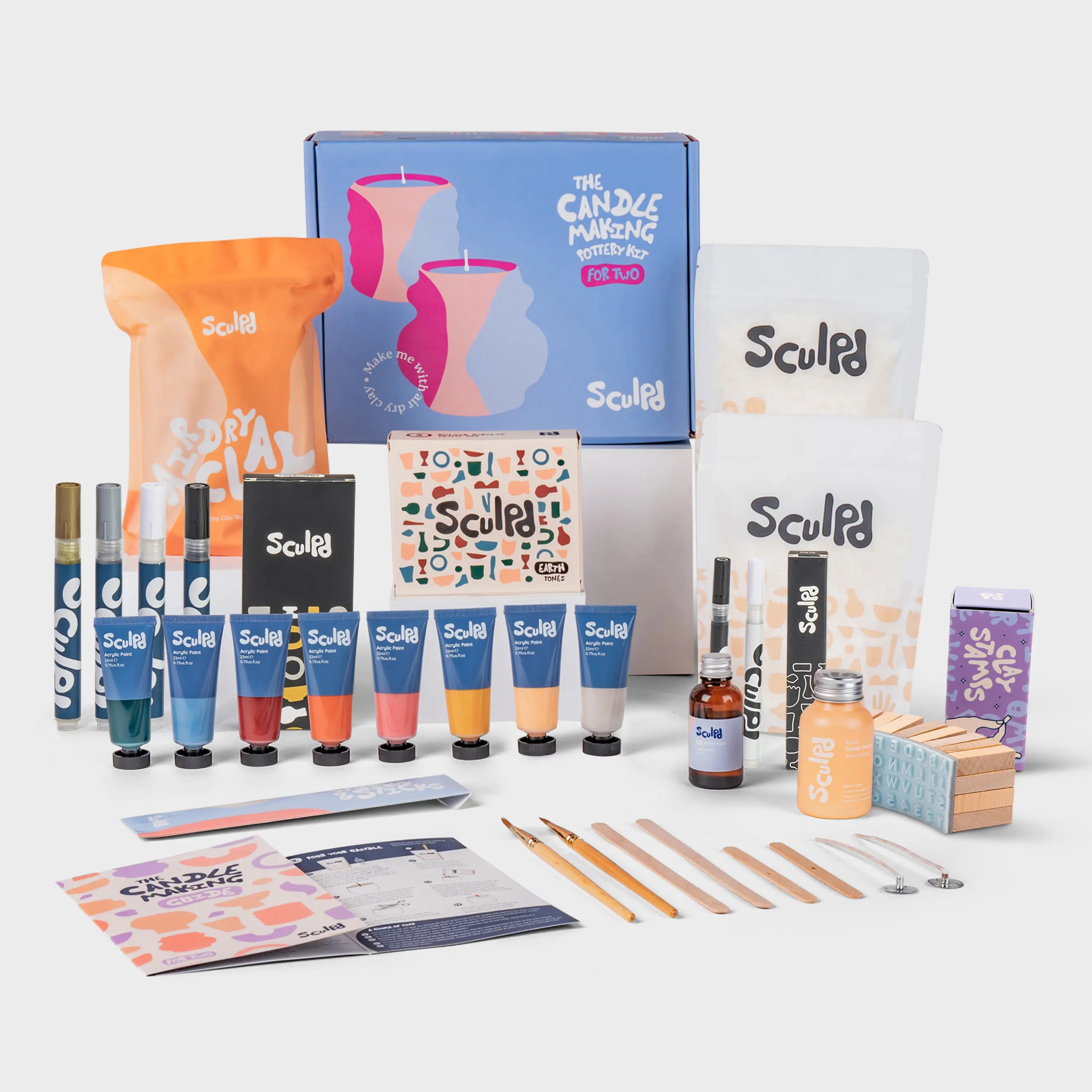 Ultimate Candle Earth Paints with Monotones & Fine Tip Pens and Letter Stamps