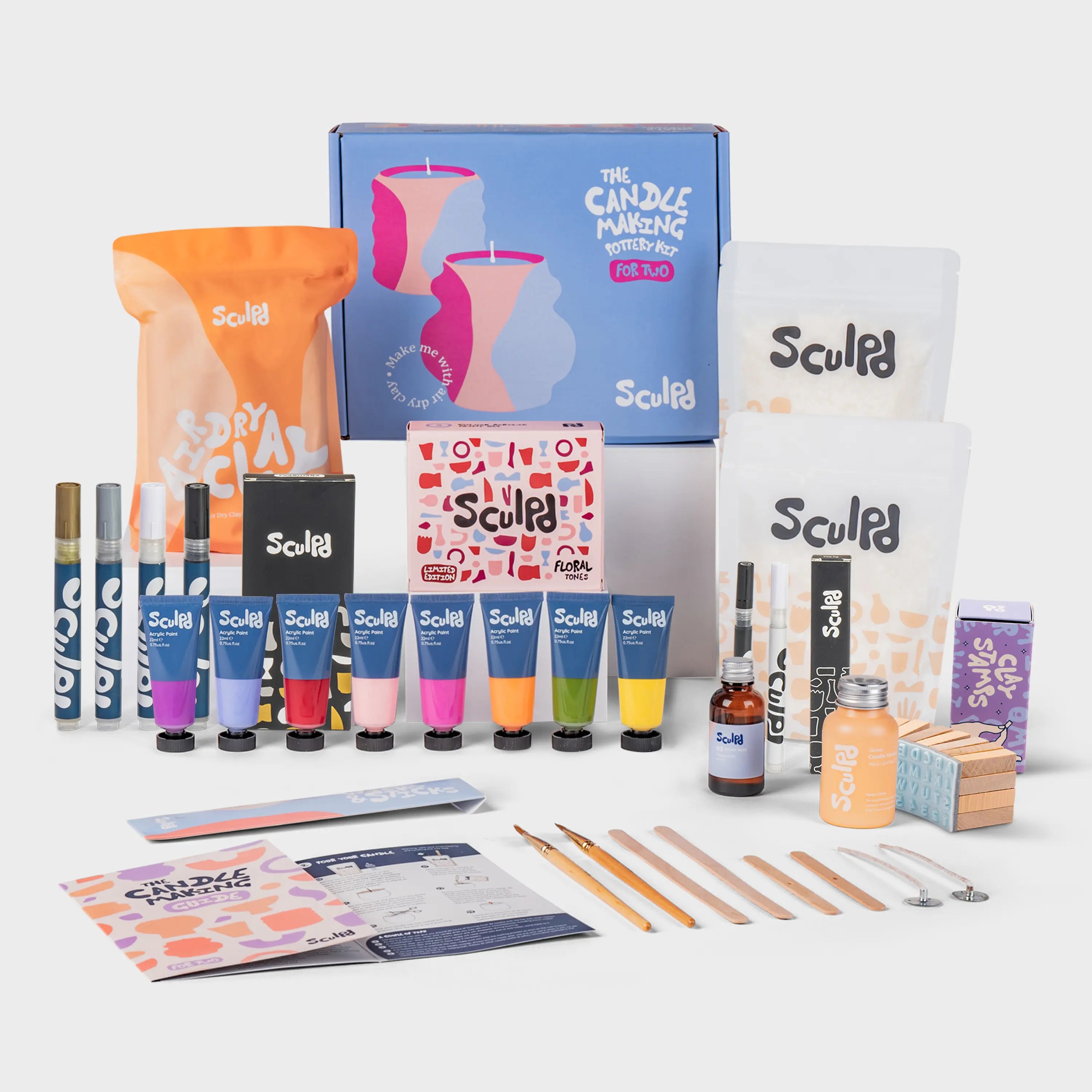 Ultimate Candle Floral Paints with Monotones & Fine Tip Pens and Letter Stamps