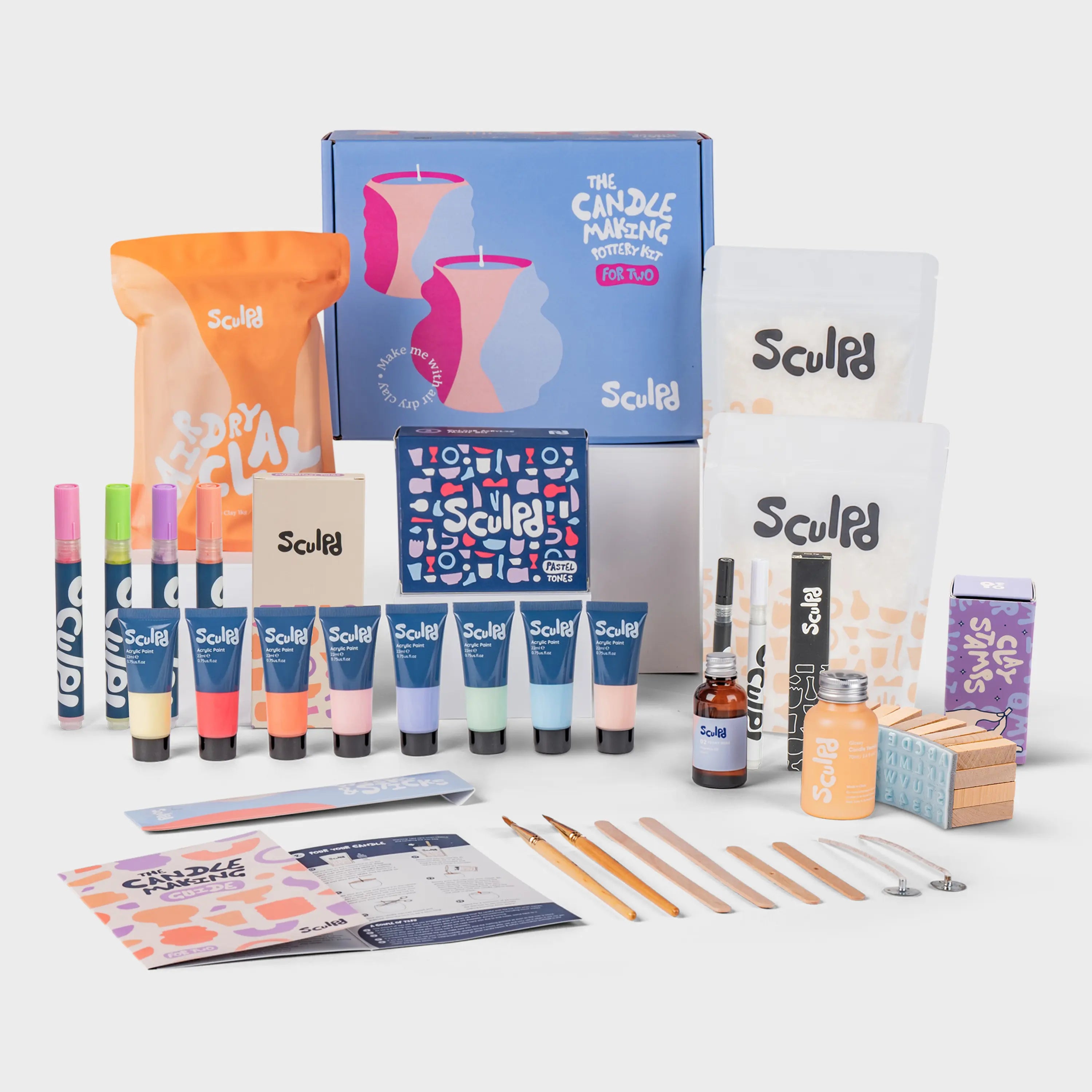 Ultimate Candle Pastel Paints with Modernist & Fine Tip Pens and Letter Stamps