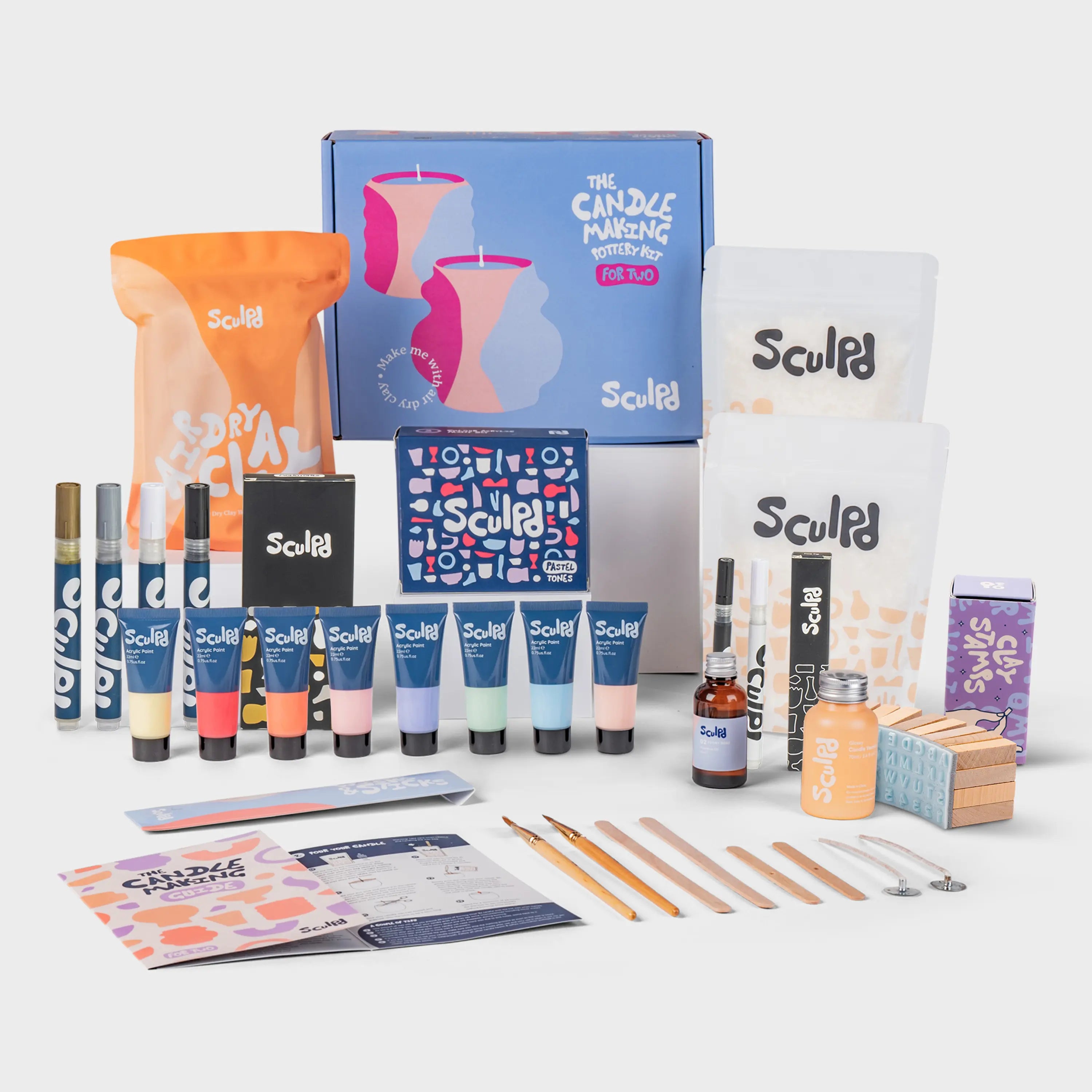 Ultimate Candle Pastel Paints with Monotones & Fine Tip Pens and Letter Stamps