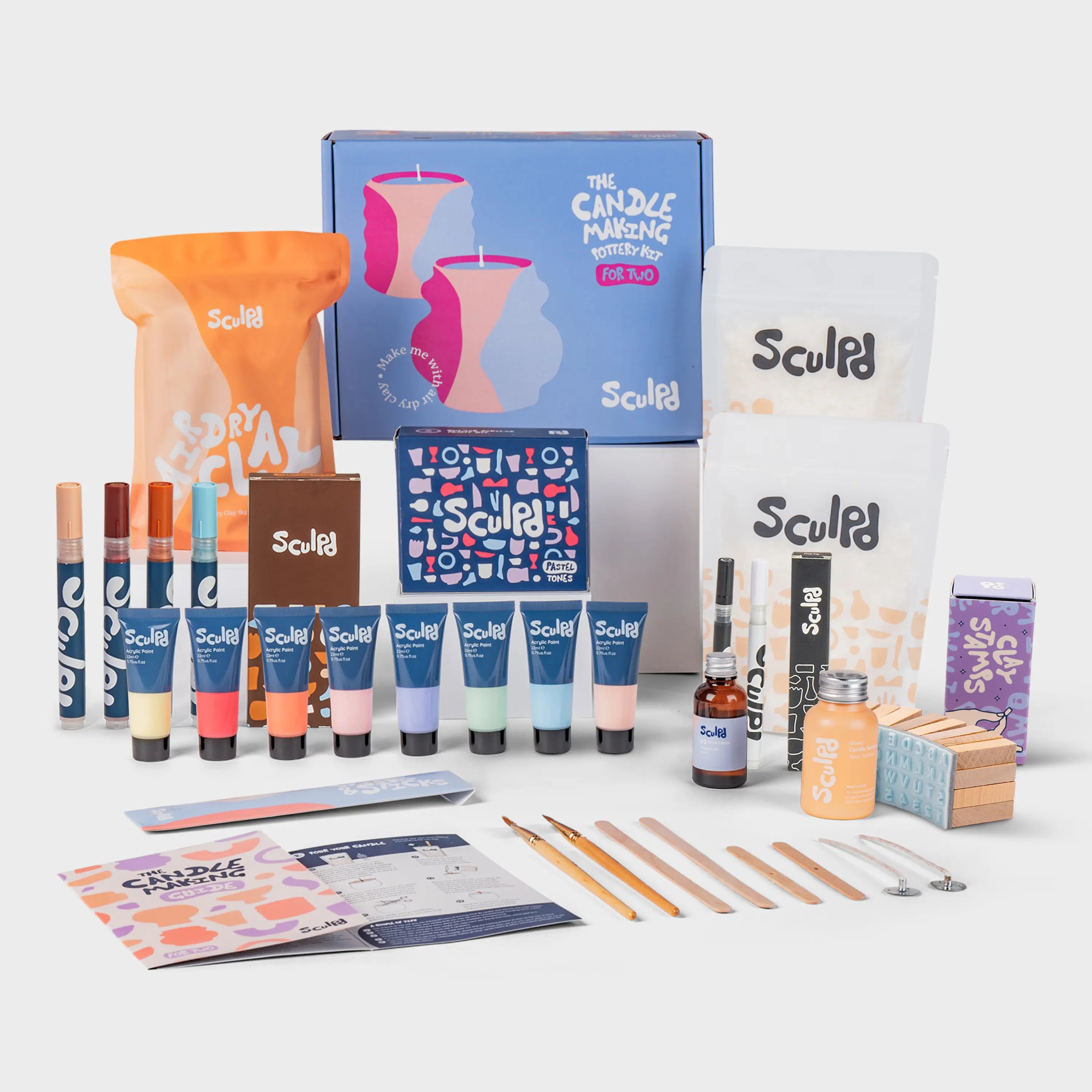 Ultimate Candle Pastel Paints with Terracotta & Fine Tip Pens and Letter Stamps
