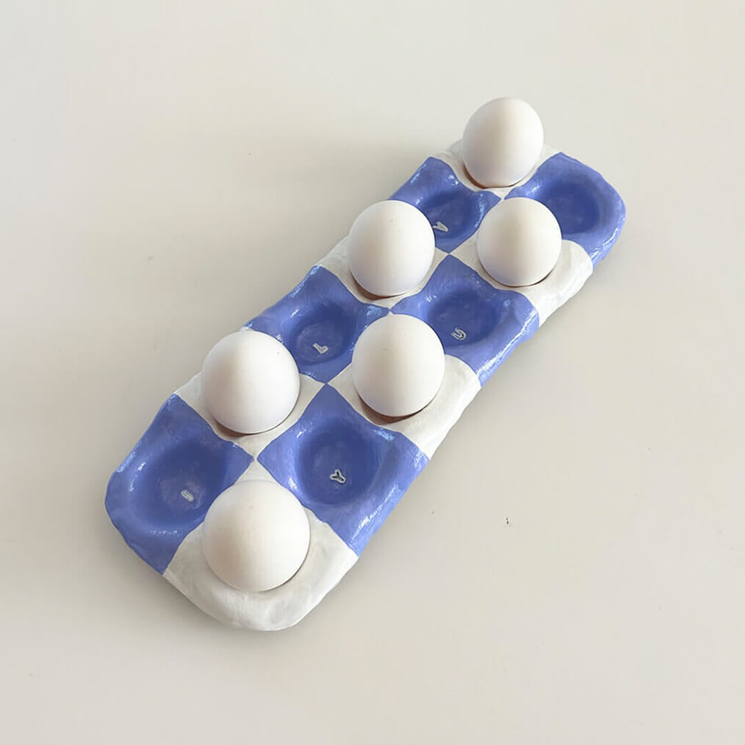 Ceramic Egg Holder crafted using pottery kit